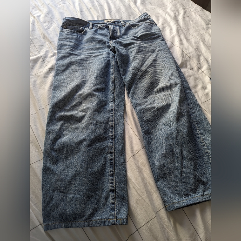 Madewell Low Slung Straight Blue Denim Jeans in 30P